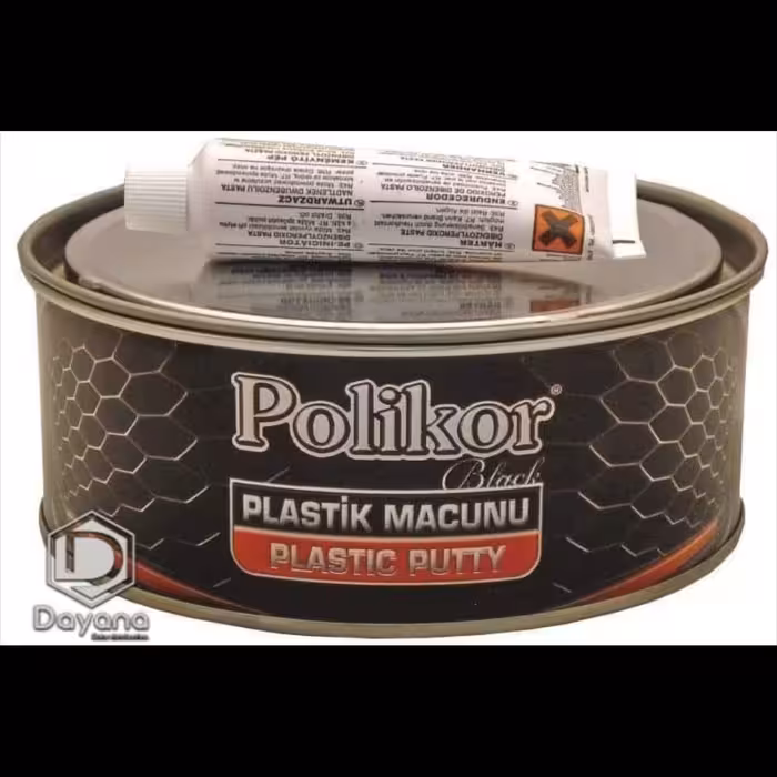 بتونه سنگی مخصوص پلاستیک مشکی 1000 گرمی پلیکور(به صورت کارتنی فروخته میشود 12 عددی)