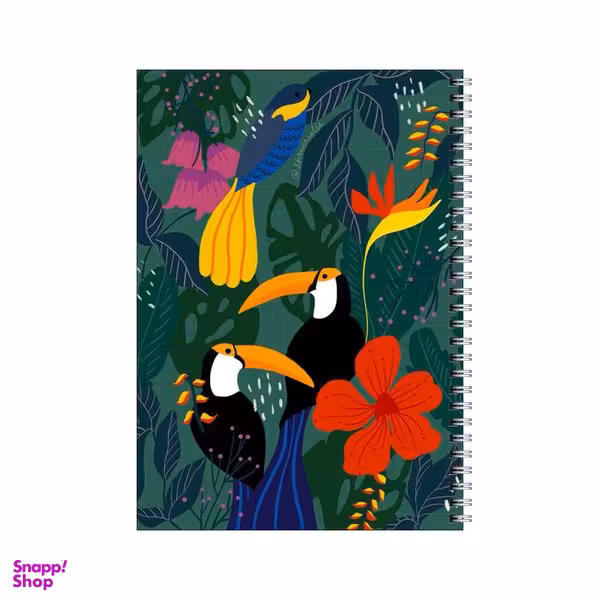 دفتر مشق 100 برگ بامبیلیپ طرح گل ها و پرندگان کد 4499385