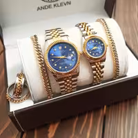 ست زنانه مردانه ساعت مچی به همراه دوعدد دستبند و حلقه  رولکس Rolex