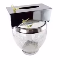 سطل و جا دستمال شیشه ترک طرح گوزن