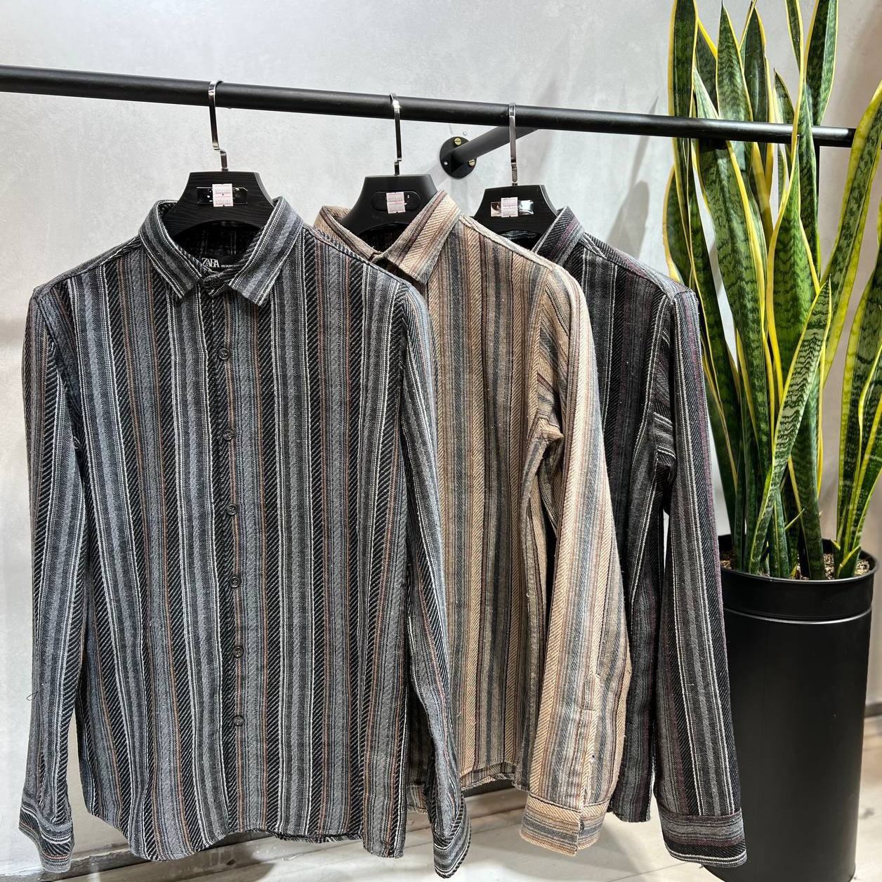 پیراهن راه راه کنف ترک Zara
