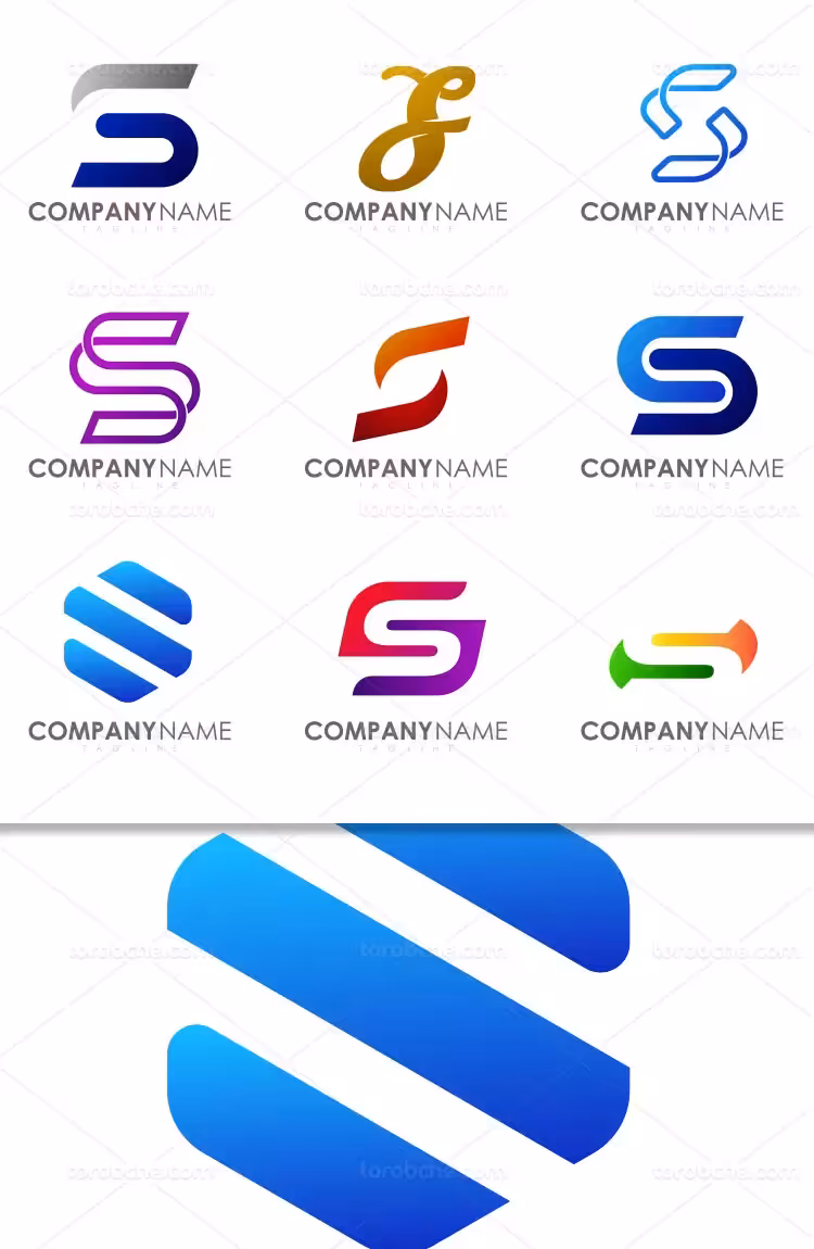 لوگو حرف انگلیسی S مدرن | گرافیک با طعم تربچه