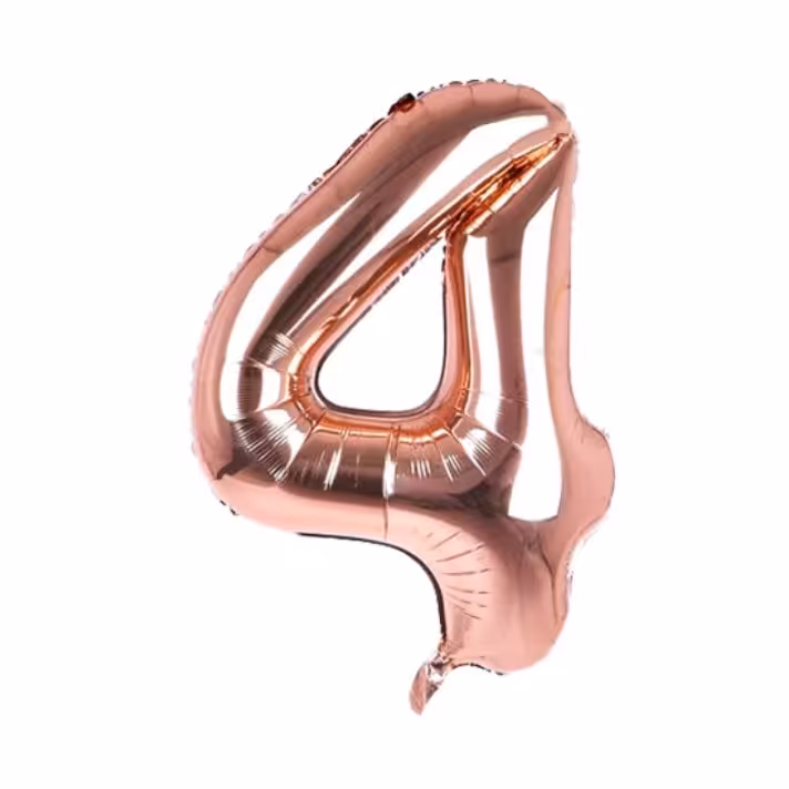 بادکنک فویلی رز گلد عدد  شماره چهار