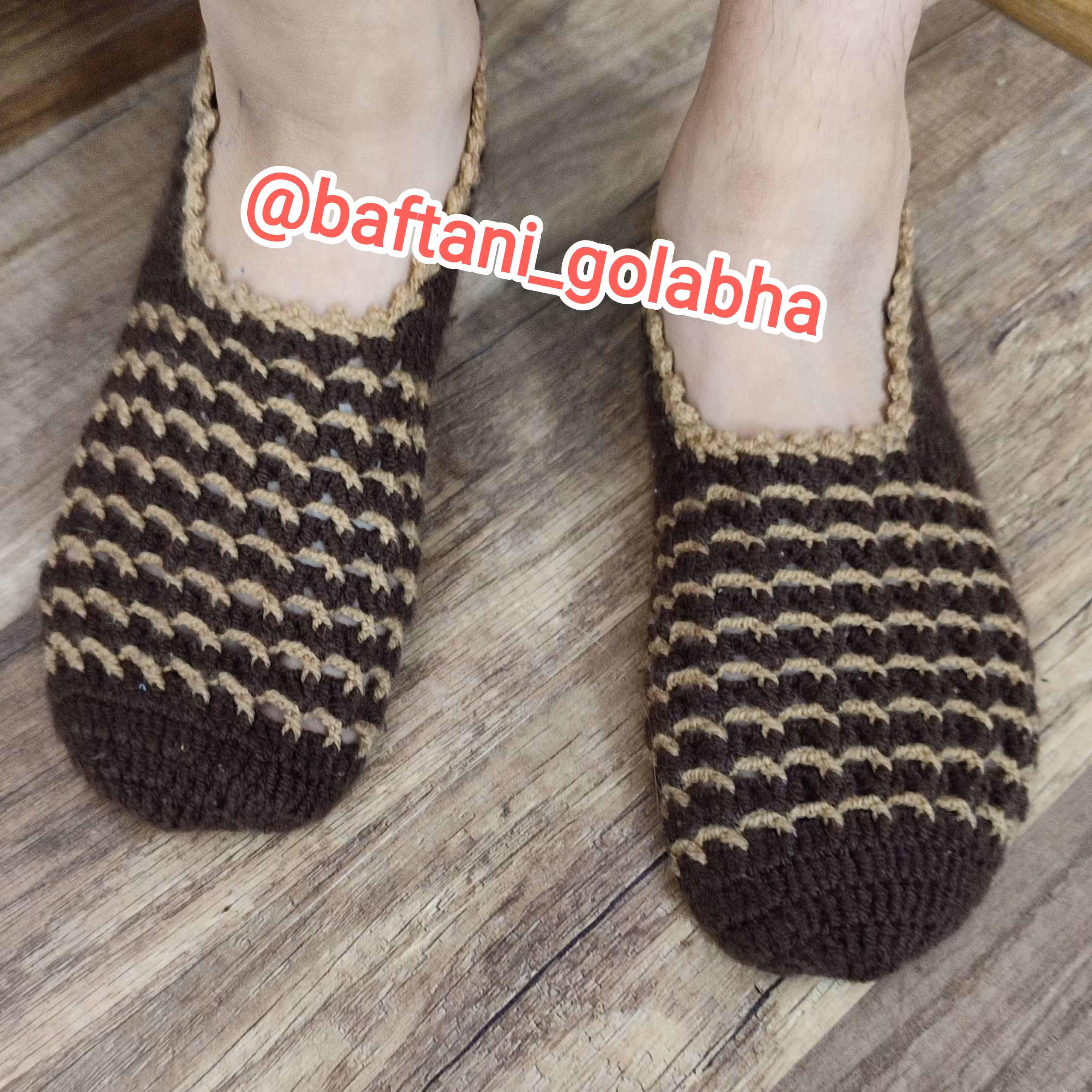 پاپوش بافتنی زنانه و دخترانه ترکیبی بافته شده کاموا اکریل تاب 