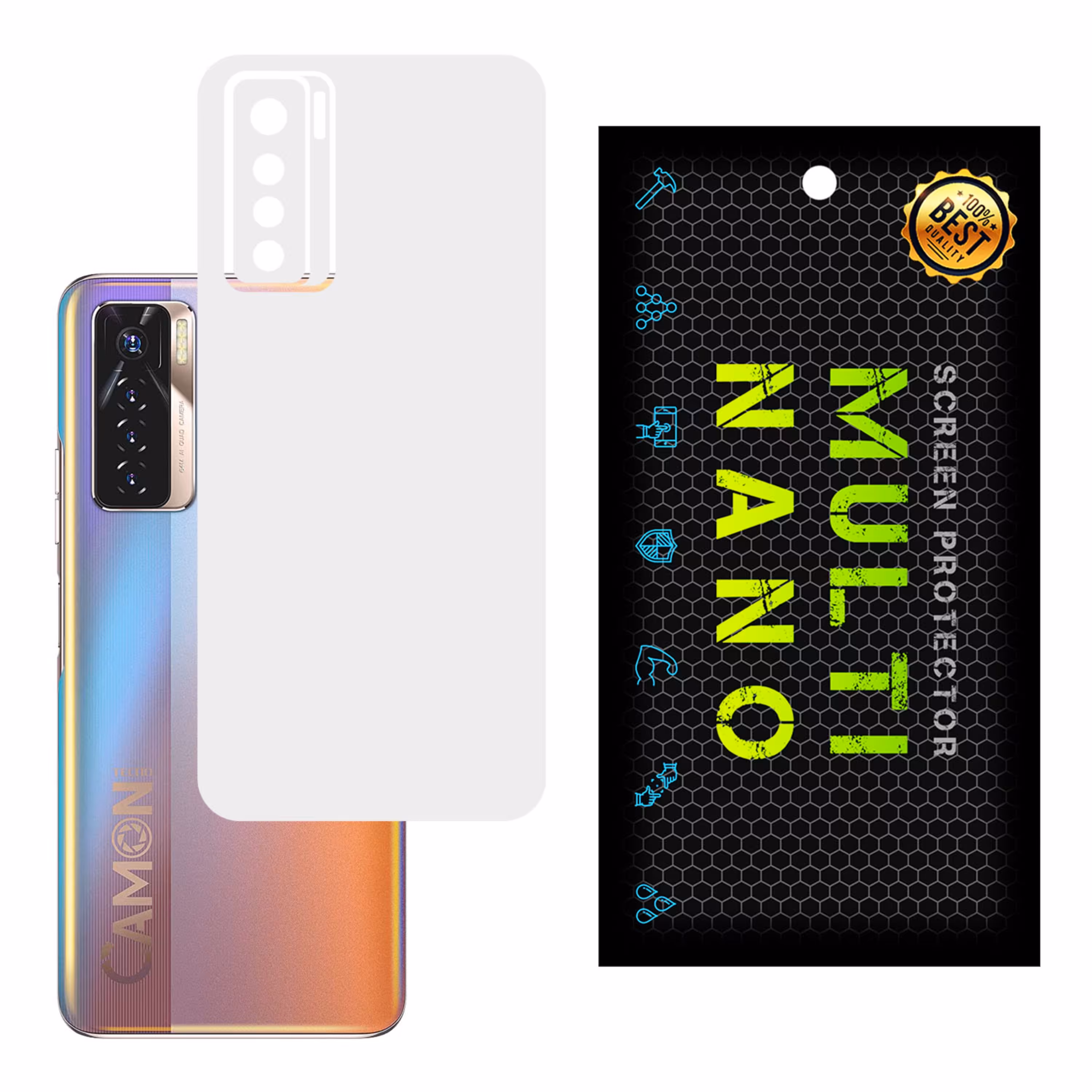 برچسب پوششی MultiNano مدل X-F1M- White برای پشت موبایل  تکنوCamon 17 Pro