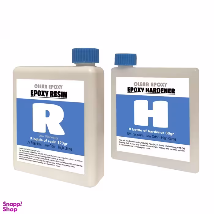 رزین اپوکسی دو جزئی مدل R-H کد BLOVI حجم 180 میلی لیتر مجموعه 2 عددی