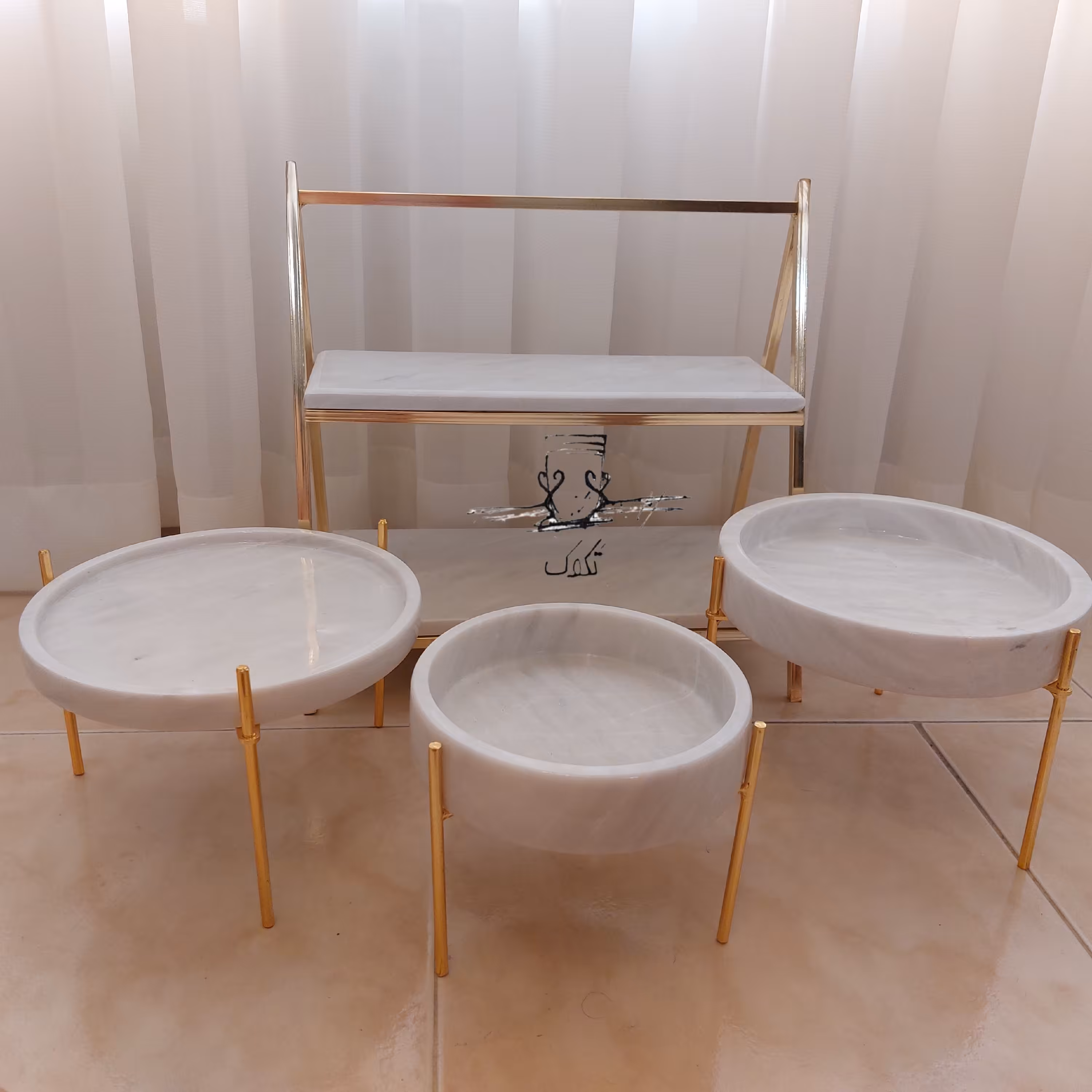 ست 3تیکه پذیرایی بهمراه استند دوطبقه