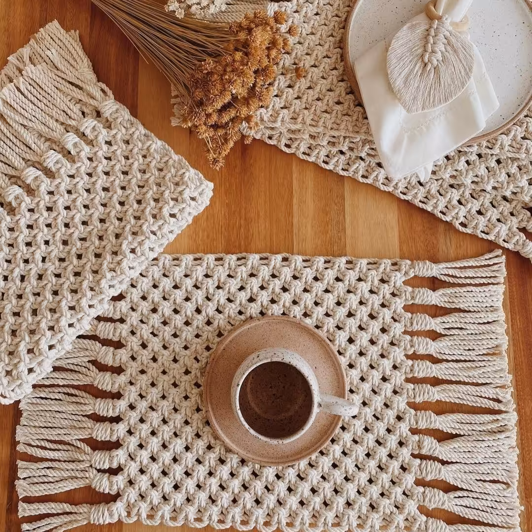 زیر بشقابی  زیر لیوانی حلقه  دستمال رومیزی ست کامل .