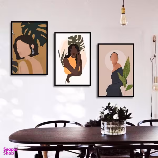 تابلو بکلیت طرح دکوری مدرن سبک مینیمال آرت مدل B-1499 مجموعه 3 عددی