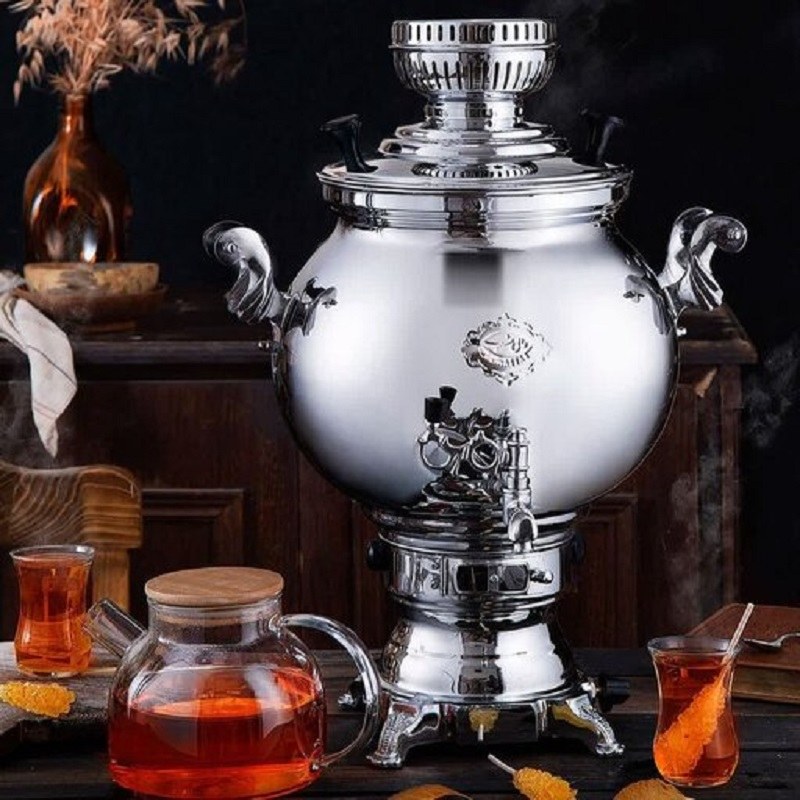 سماور گازی عالی نسب مدل سهند سیمین 8 لیتری پیلوت دار