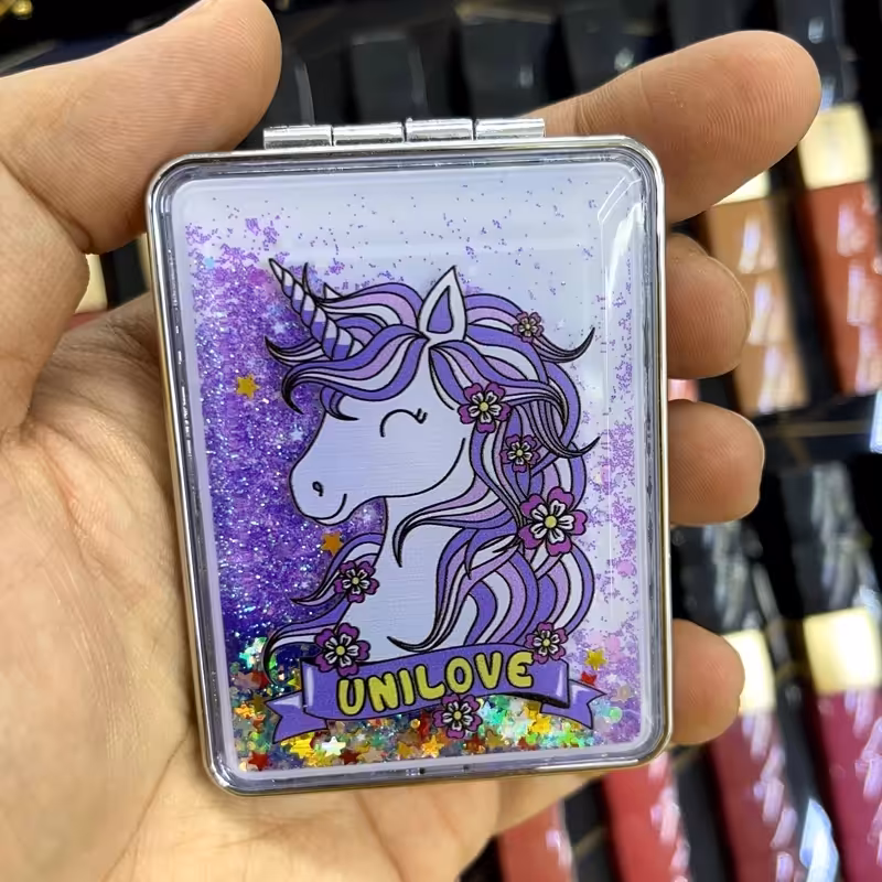 آینه دو طرفه فانتزی اکلیلی یونیکورن عادی و x2 ابعاد 7 در9 | amazonchi