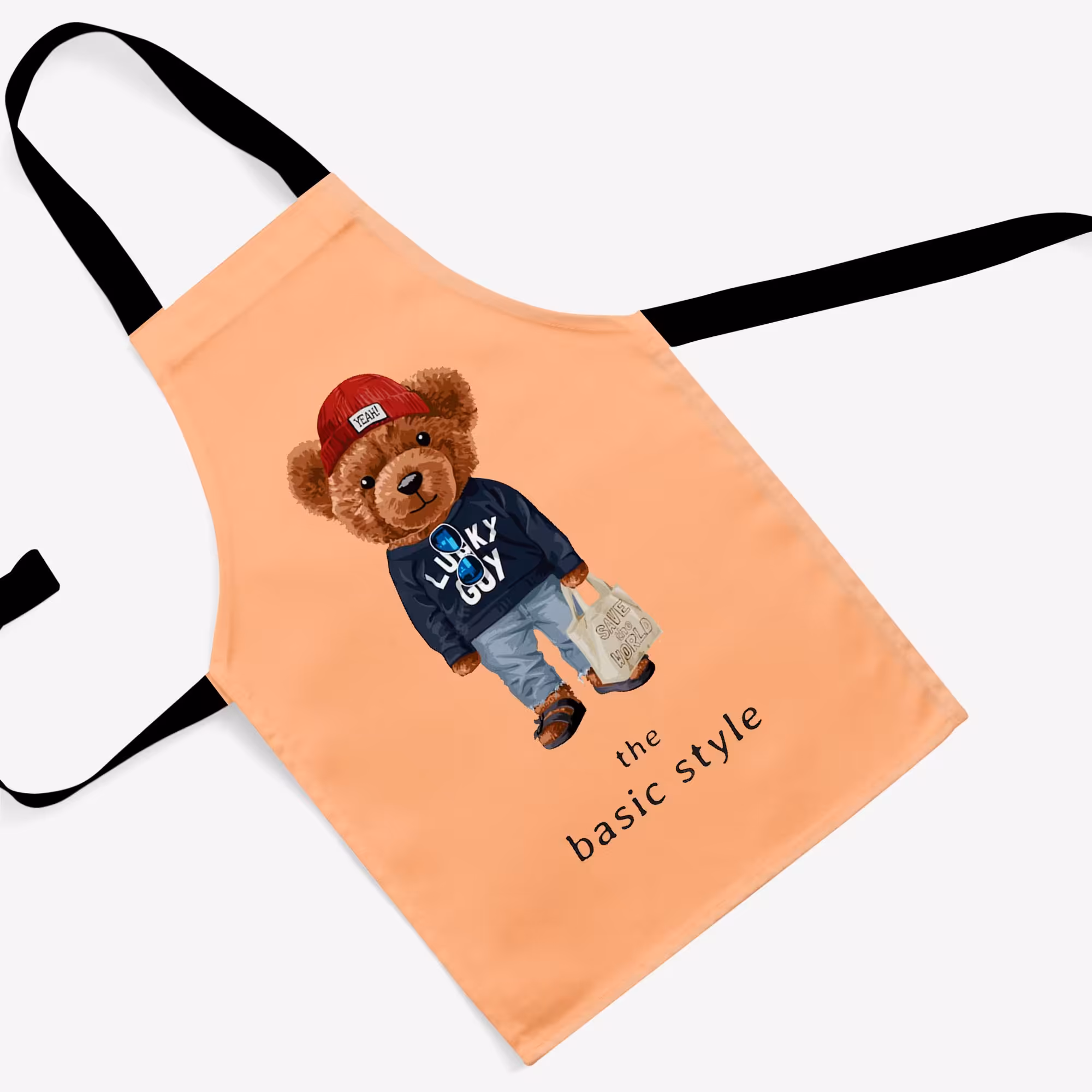 پیشبند تدی مخمل چاپ دیجیتال قابل شستشو و رنگ ثابت دارای آستر ضدآب کد 44