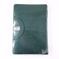 دفتر کلاسوری چرم زیپ دار وحدت رنگ سبز  160 برگ 26 سوراخه گیره فلزی سایز A4