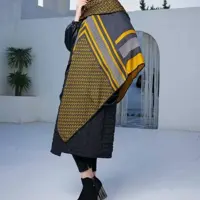 روسری پاییزه برشکا دور دست دوز قواره دار ارسال رایگان