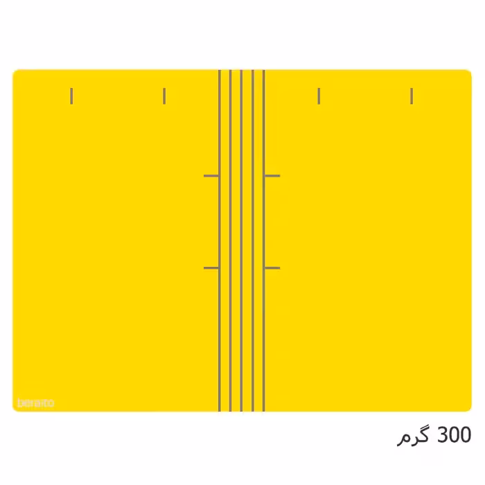 خرید پوشه مقوایی خط دار زرد 300 گرم بسته 100 عددی