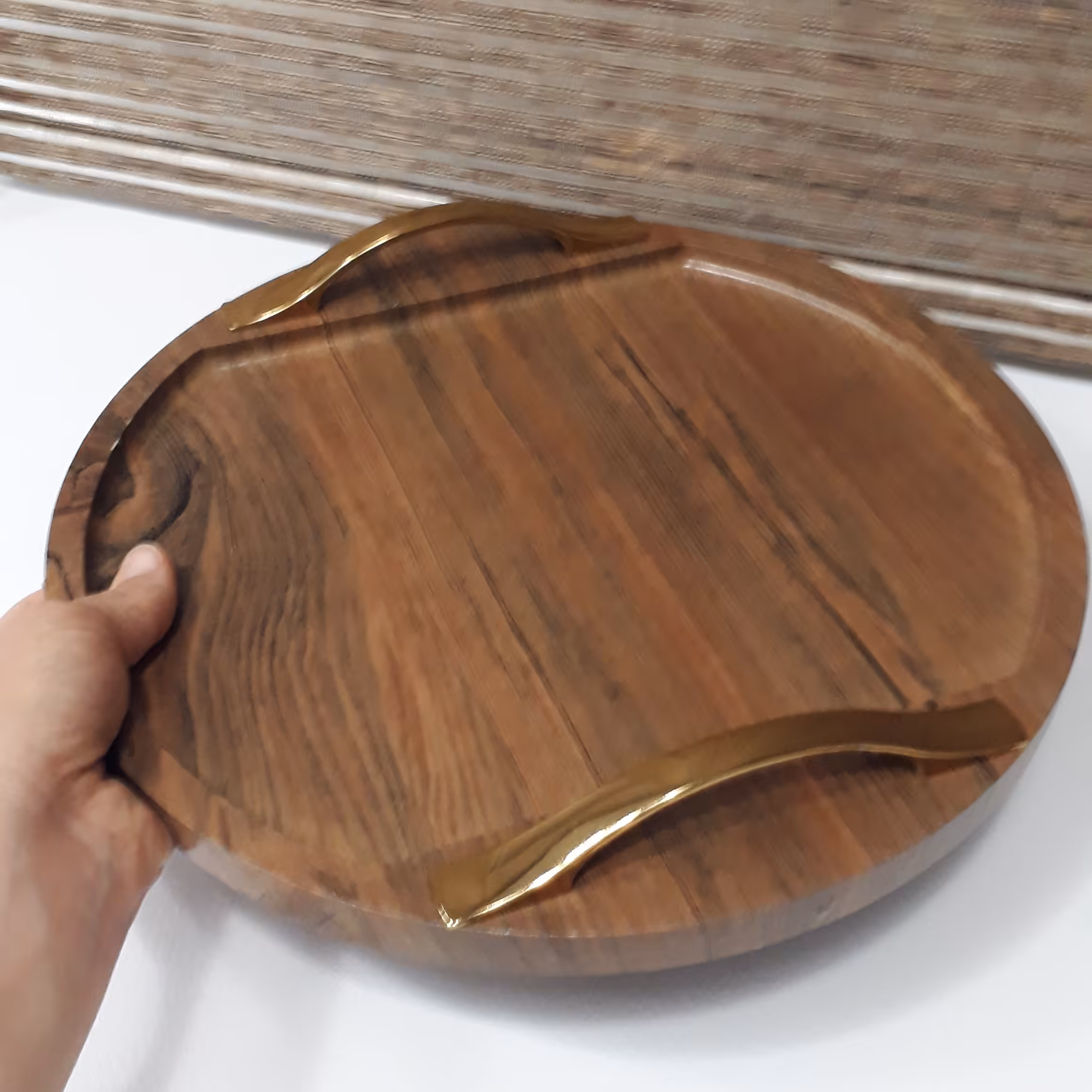 سینی گرد چوبی