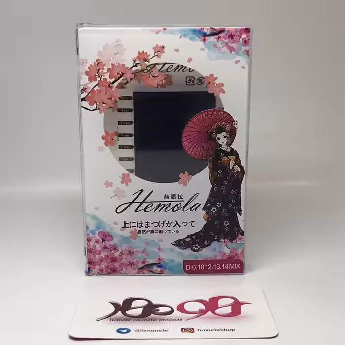 مژه والیوم بنفش همولا مدل D ضخامت 10 و سایز میکس 12.13.14 - Hemola