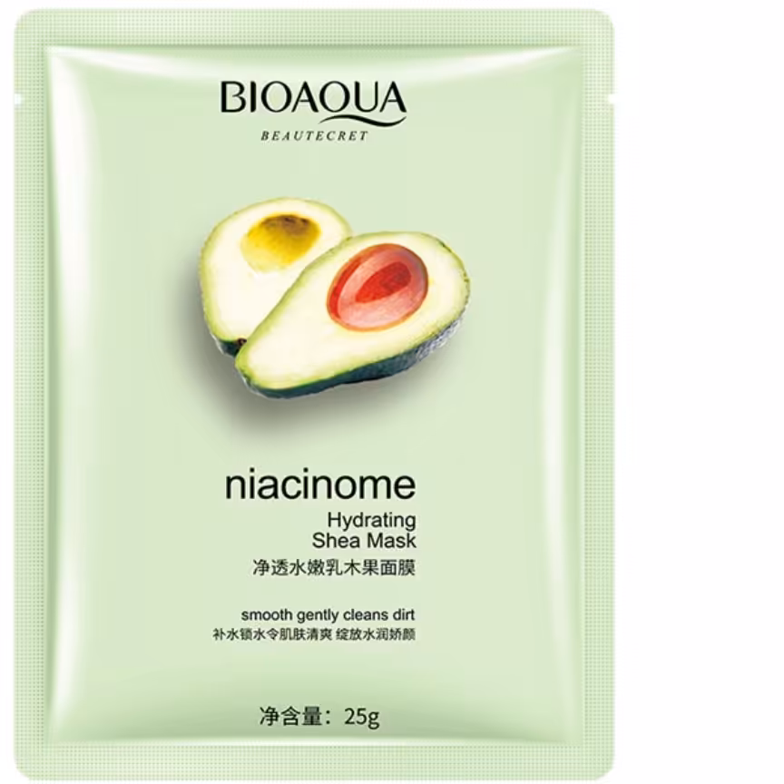 ماسک ورقه ای آووکادو بیوآکوا(مناسب پوست خشک جوان ساز و رفع پف و تیرگی دور چشم)