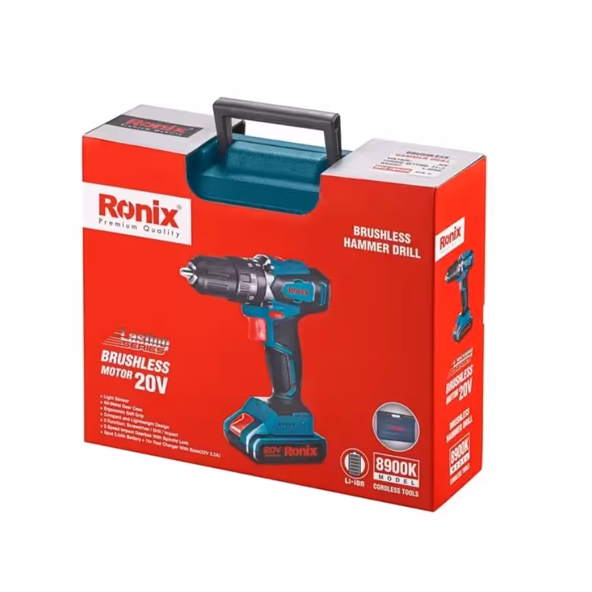 دریل پیچگوشتی شارژی 20 ولت براش لس رونیکس مدل 8900K