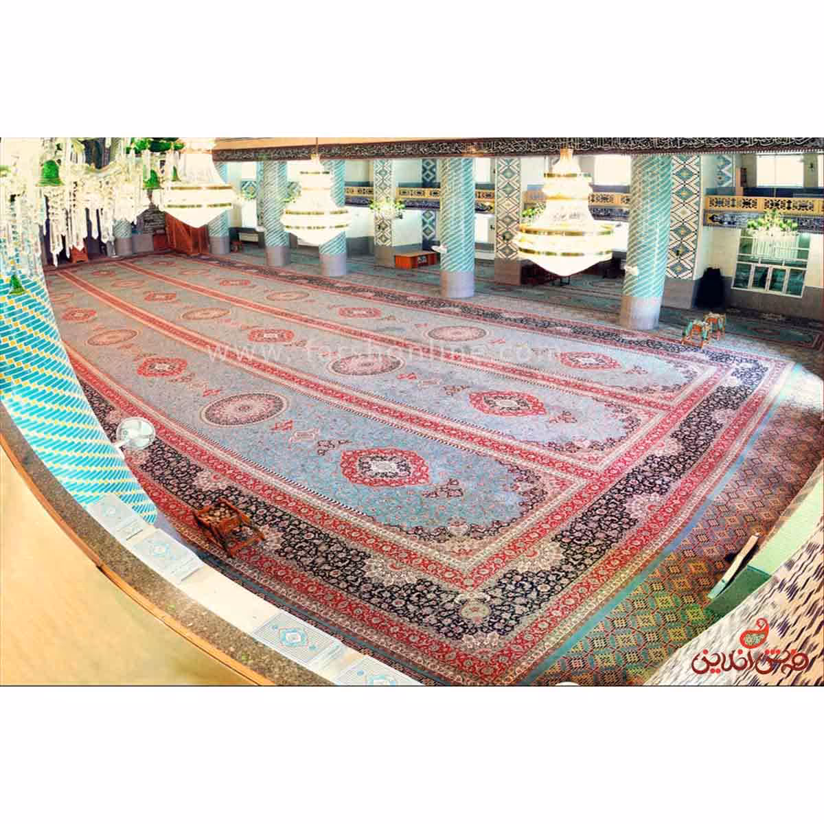 فرش ماشینی بزرگ پارچه سفارشی مساجد و حسینیه ها