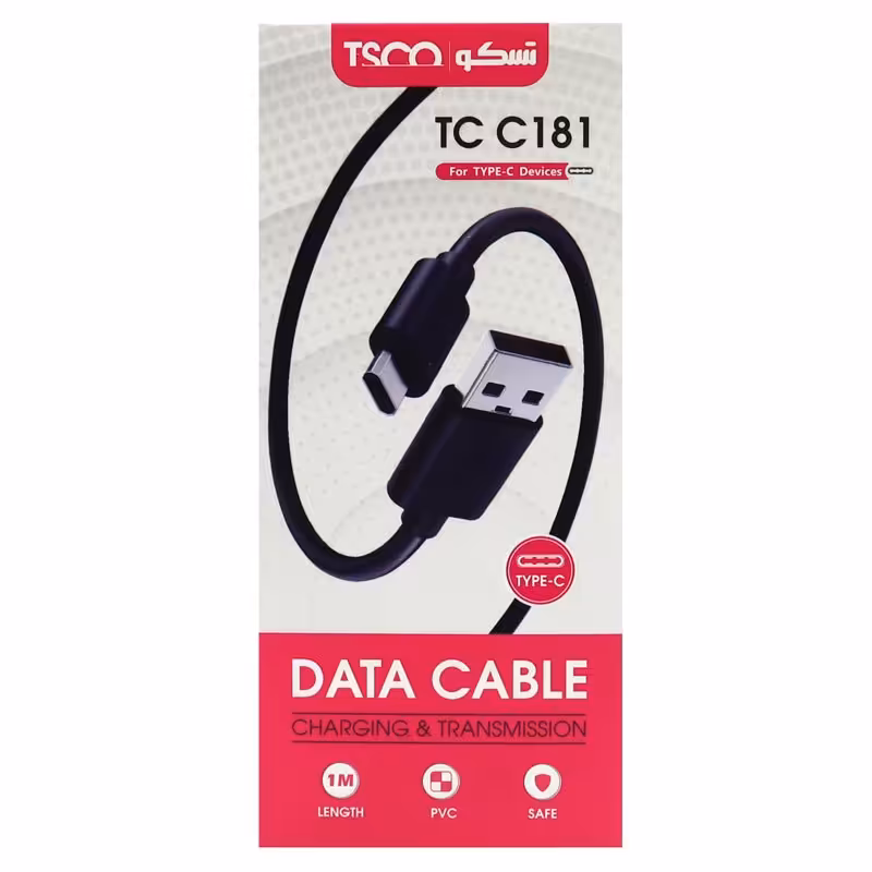 کابل تایپ سی TSCO TC C181 2.1A 1m (گارانتی 6 ماهه)