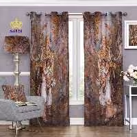 پرده پذیرایی دو قواره طرح نگارگری کد S6821