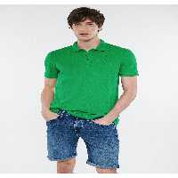 تی شرت یقه پولو سبز مردانه باریک برش 064946 71754 Mavi