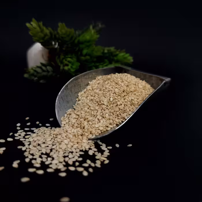 کنجد سفید خام  تمیز اعلاء(100 گرم)عطاری چیلی