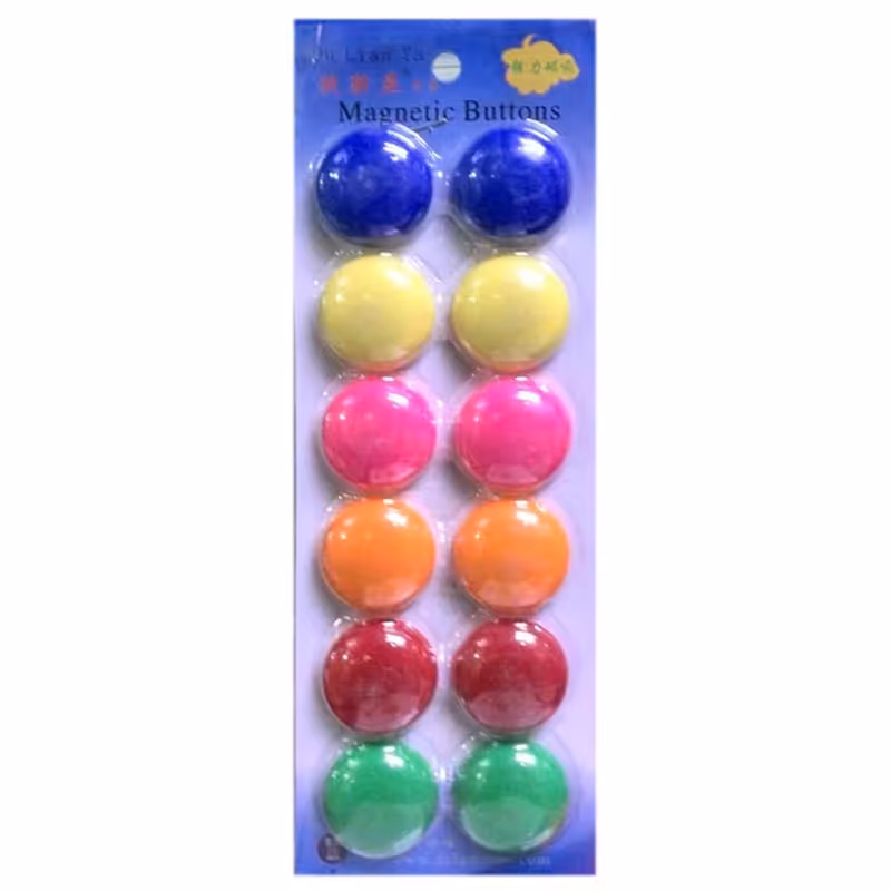 خرید مگنت دایره ای رنگی قطر 3 سانتی متر بسته 12 عددی