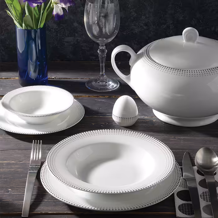 سرویس چینی زرین طرح مون بلان 102 پارچه