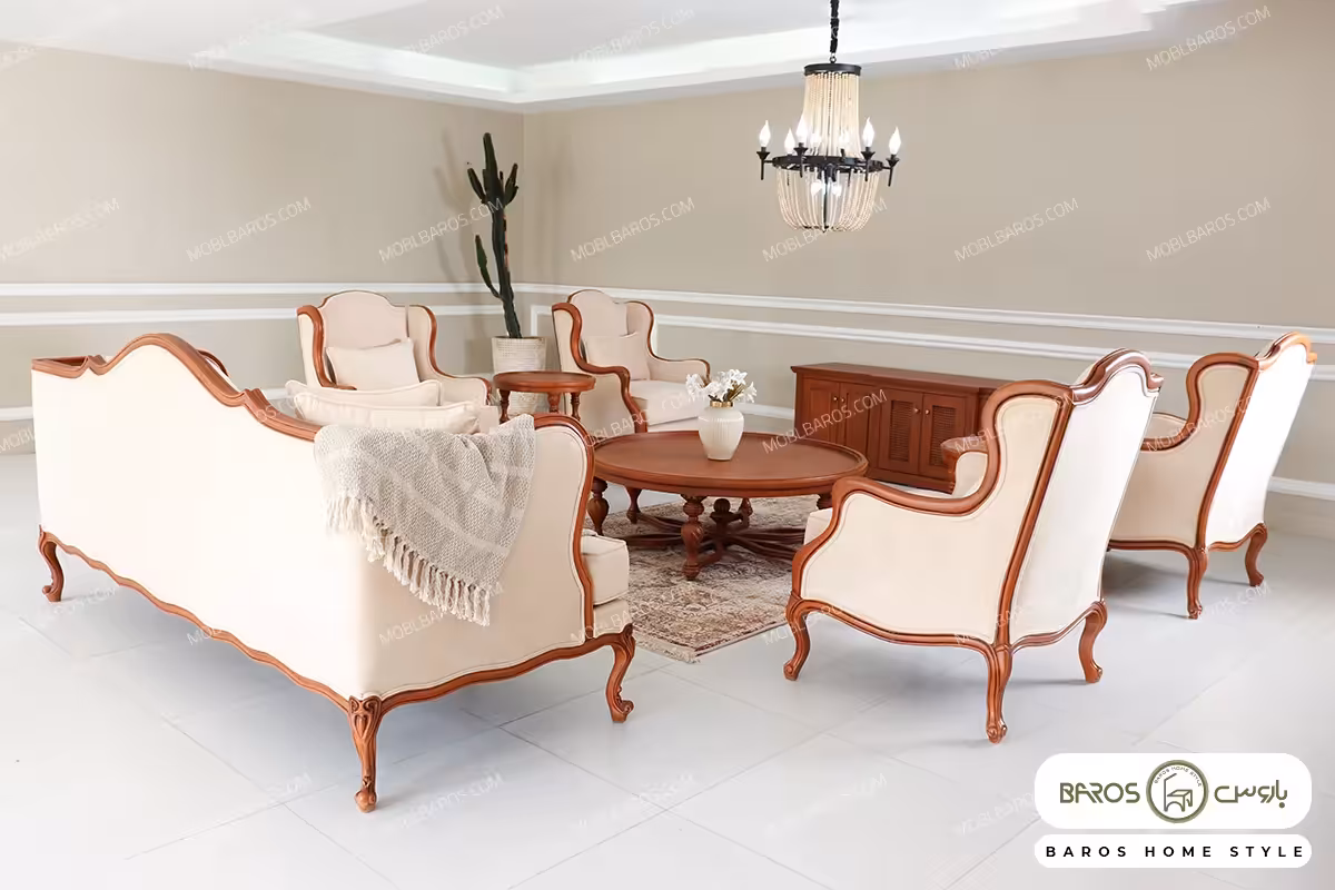 مبل نئوکلاسیک 7 نفره کینگ و تک رومینا کویین