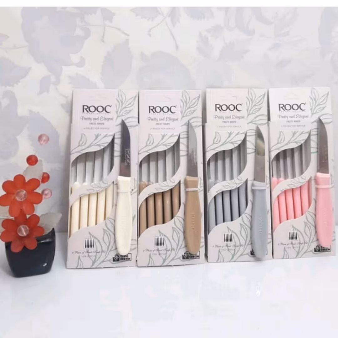 چاقو میوه خوری اره ای و ساده  6 عددی راک 