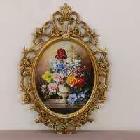 قاب آینه طرح ایکیا چاپ مخمل پتینه کاری مدرن