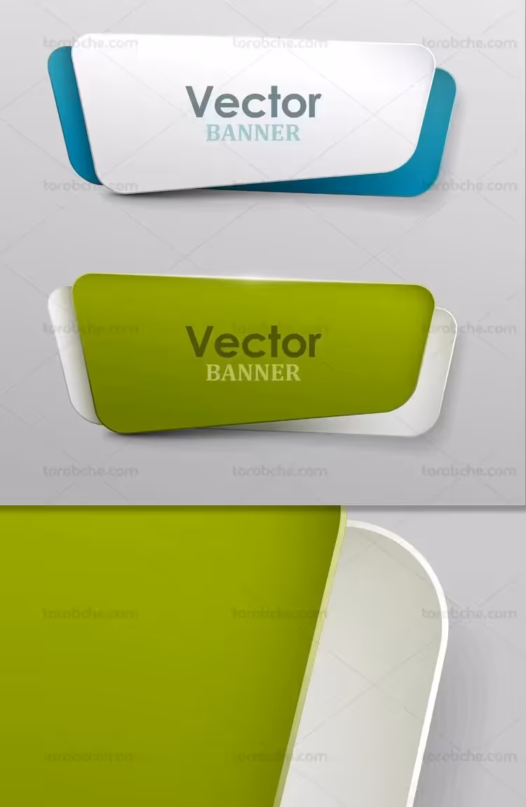 وکتور بنرهای خلاقانه دو بعدی | گرافیک با طعم تربچه