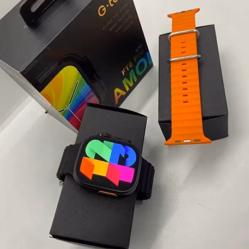 ساعت هوشمند جی تب مدل G-tab FT8 Pro رنگ مشکی و طلایی