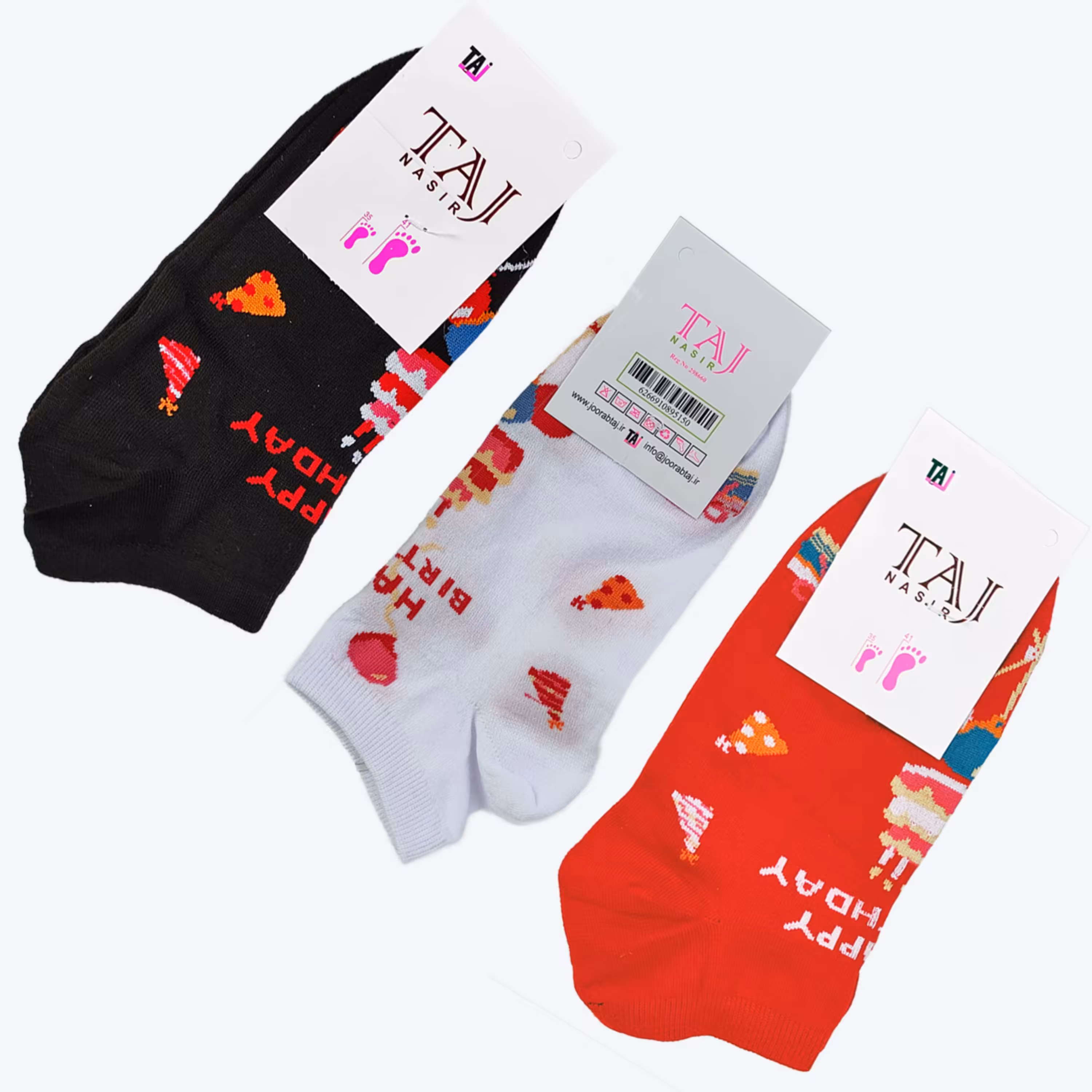 جوراب مچی طرح تبریک تولد3 جفتی