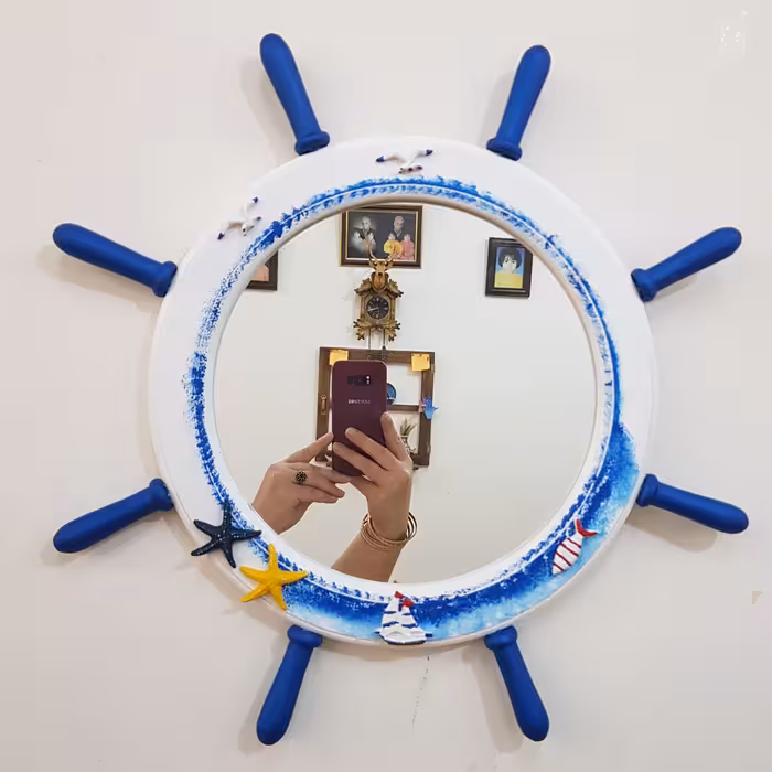 آینه سکان دکوری چوبی(خرید مستقیم از تولیدکننده)