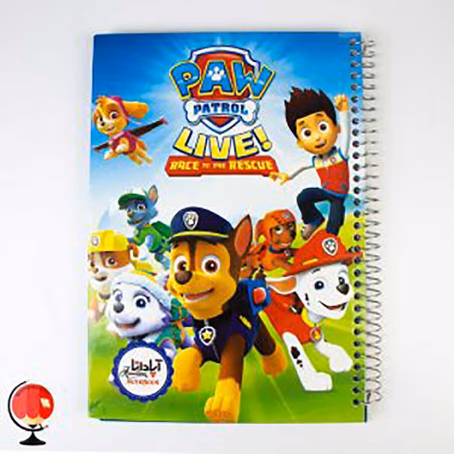 دفتر مشق 100برگ سیمی طرح سگ های نگهبان جلد سخت آپادانا