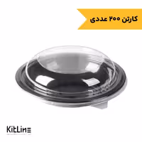 کاسه یکبار مصرف پلی پروپیلن 22 سانتیمتری مشکی همراه در (کارتن 200 عددی)