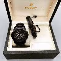 ست ساعت دستبند اسپرت کوارتز مشکی فیری سایز بند کمربندی