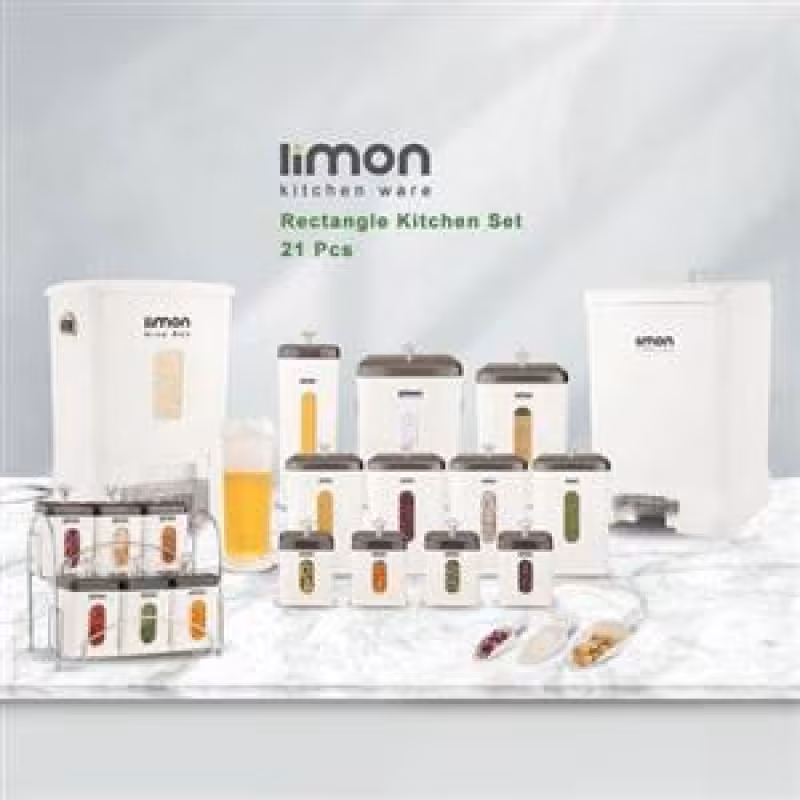 سرویس  جهیزیه 21پارچه اشپزخانه 4گوش لیمون