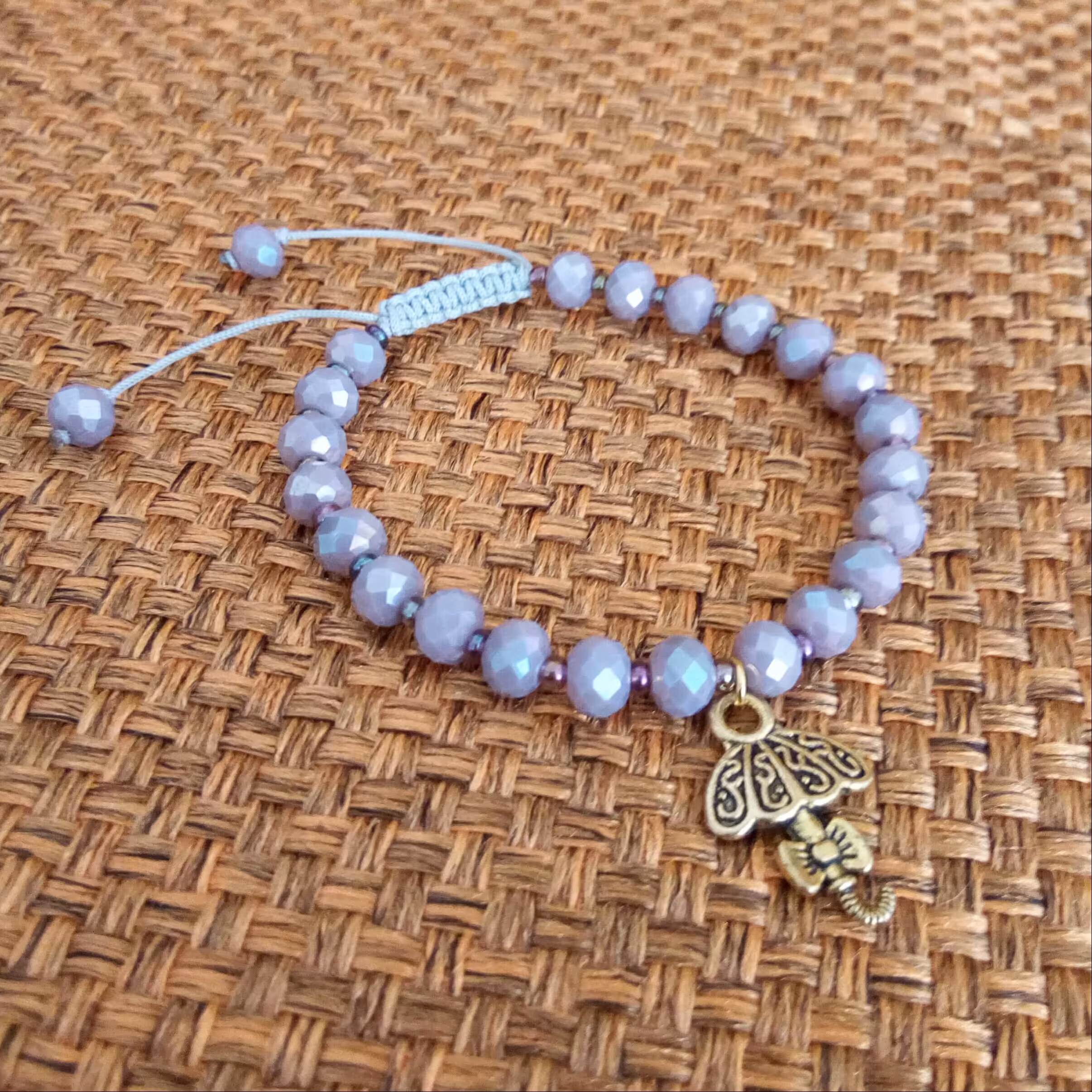 دستبند کریستالی کشویی با آویز چتر