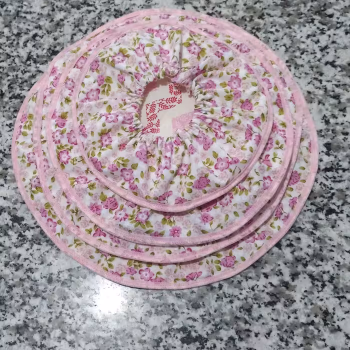 پک 4 سایزی سرویس  دمکنی طرح شکوفه صورتی 