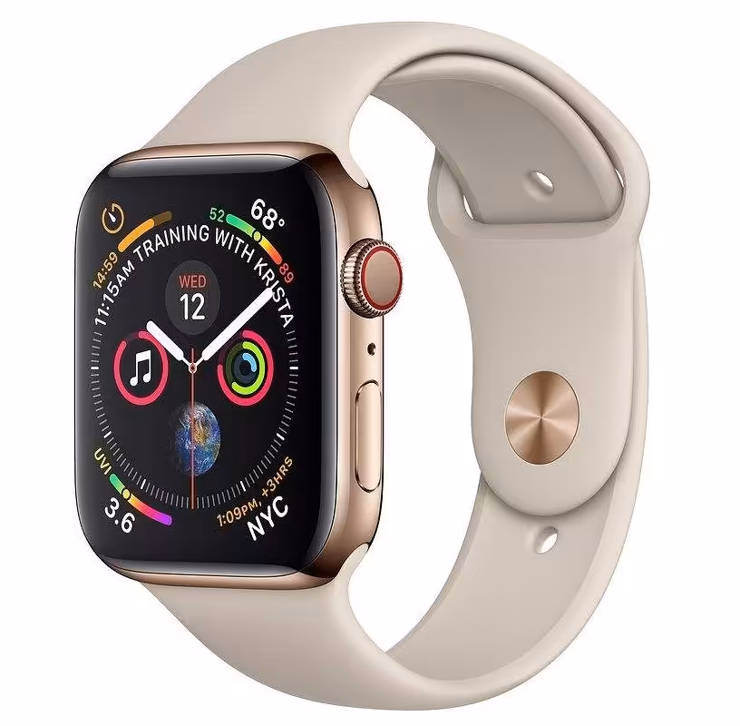 ساعت هوشمند اپل سری 4 سلولار مدل 40mm Gold Stainless Steel Case with Stone Sport Band