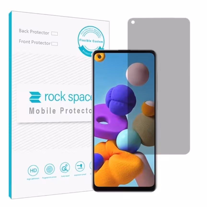 گلس پرایوسی (حریم شخصی)نانو و ضد ضربه گوشی سامسونگ A21S  برند راک اسپیس