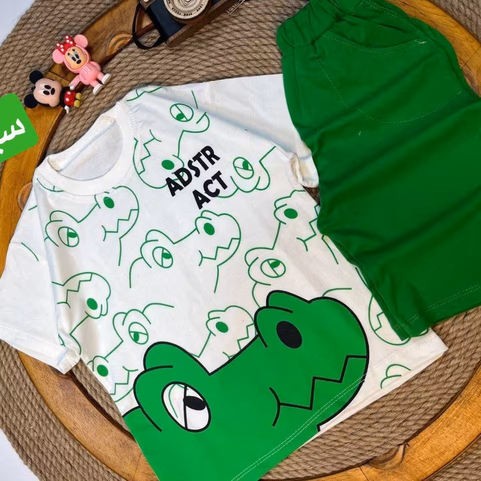 ست اسپرت تیشرت شلوارک جنس نخ پنبه لاکرادار 