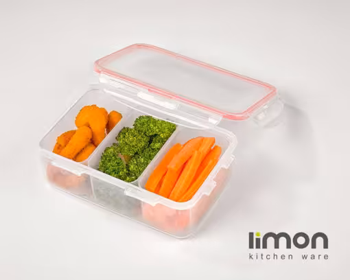 ظرف فریزری مستطیل سه خانه لیمون 7743