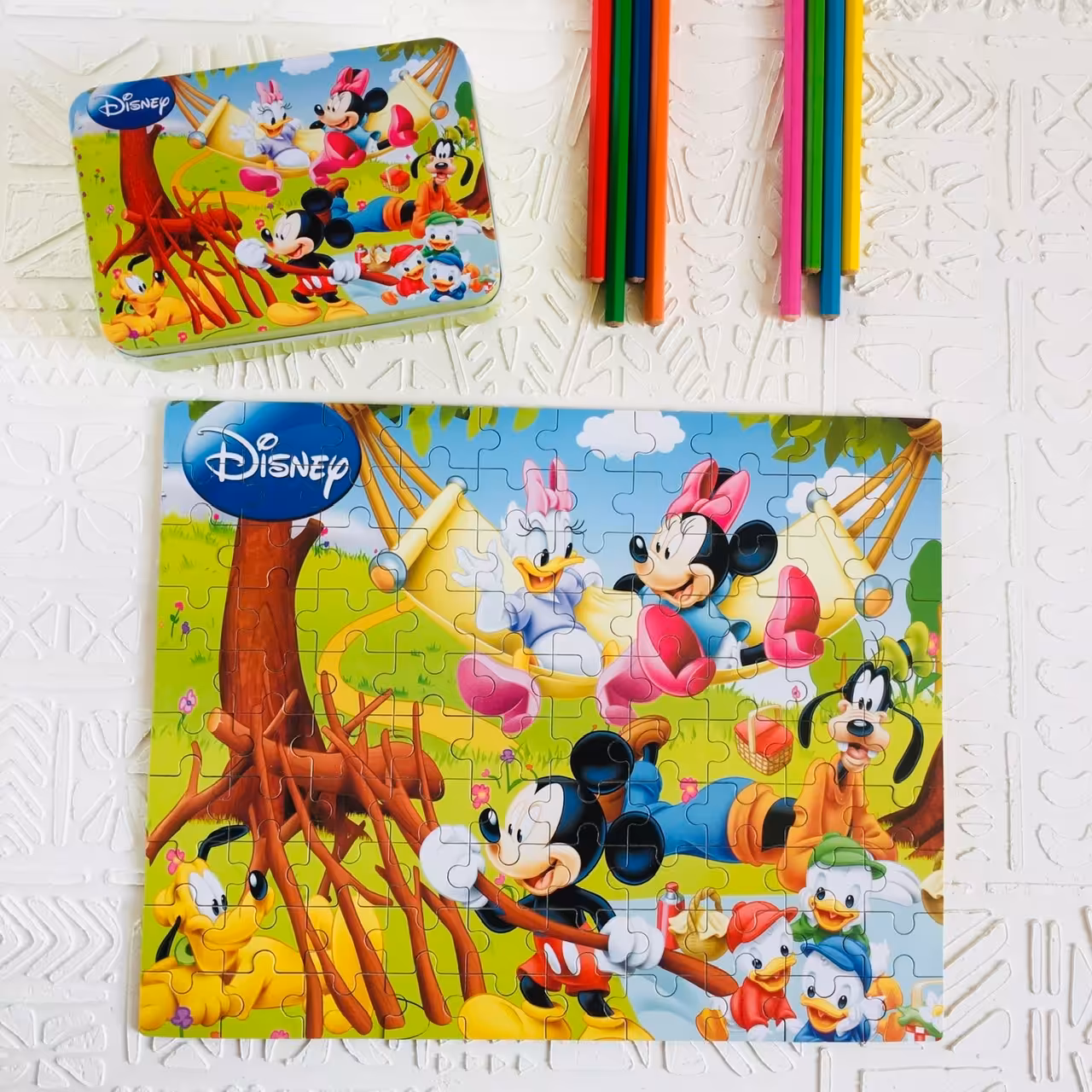 پازل چوبی 100 تکه جعبه فلزی میکی موس (رافولین گیمز)