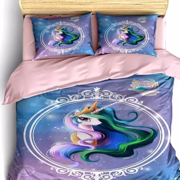 روتختی پنلی سه بعدی عروسکی دخترانه تک نفره 5 تیکه پارچه میکرو.