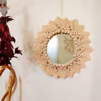 قاب آینه مکرومه طرح پناه سایز 45سانتی